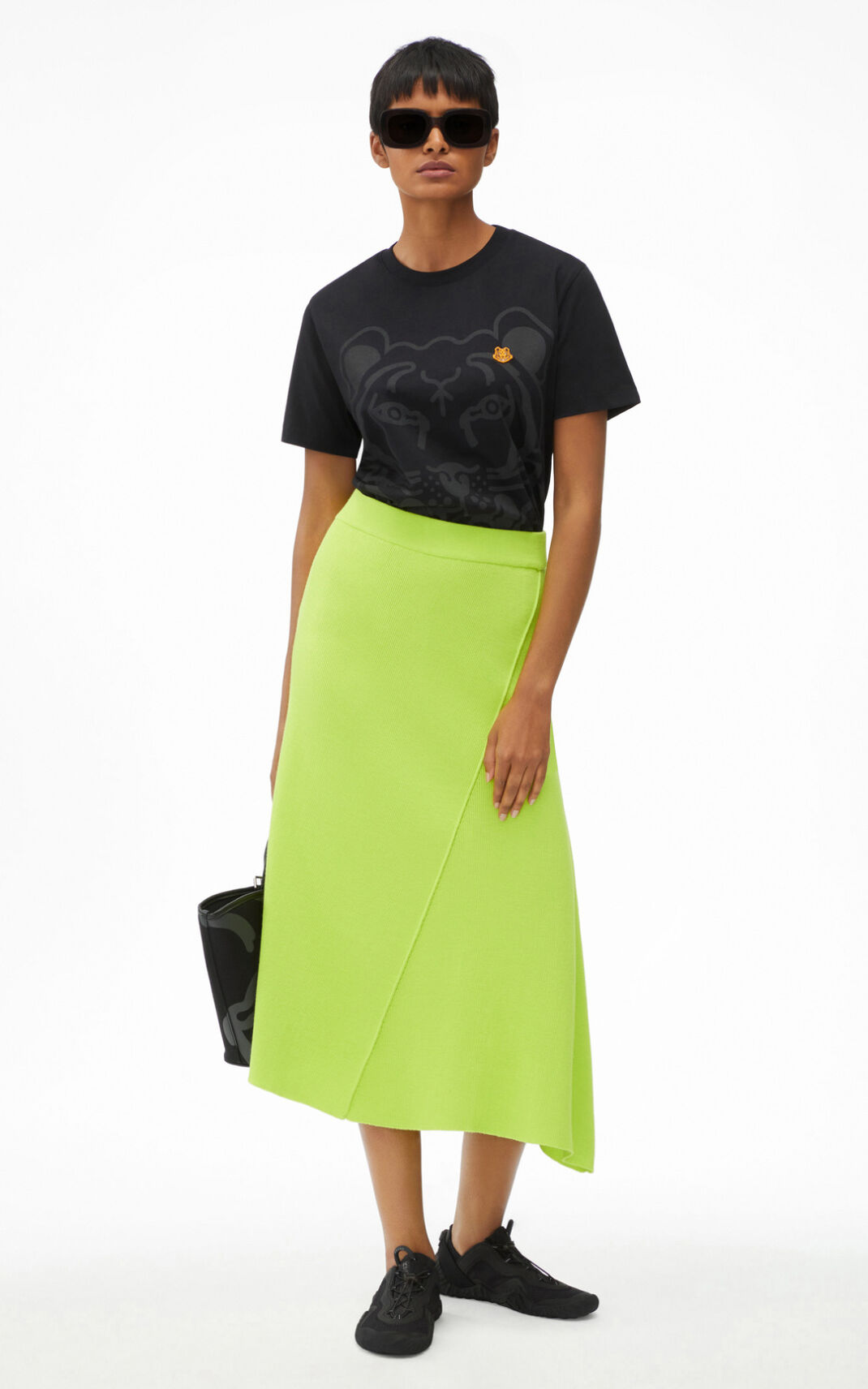 Kenzo Asymmetrical Midi Kjol Dam | 52479-OGSC